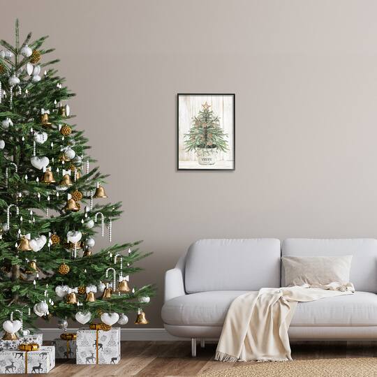 Stupell Industries Rustic Seashell Christmas Tree Framed Giclee Art